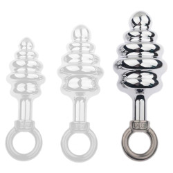 MenSteel Plug en métal Butt Pal avec laisse 8 x 4cm